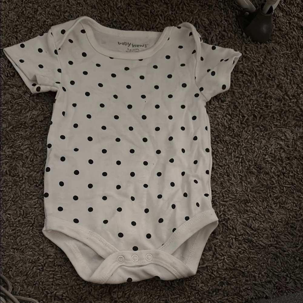 White and Black Polka Dot Bodysuit One Piece